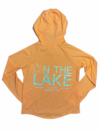 Long sleeve, back of UV kids sun protection UPF 50+ kids fishing hoodie designed for growing kids