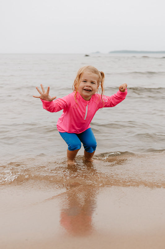 High-Visibility (Hi-Vis) UPF 50+ Swim Shirts for Kids